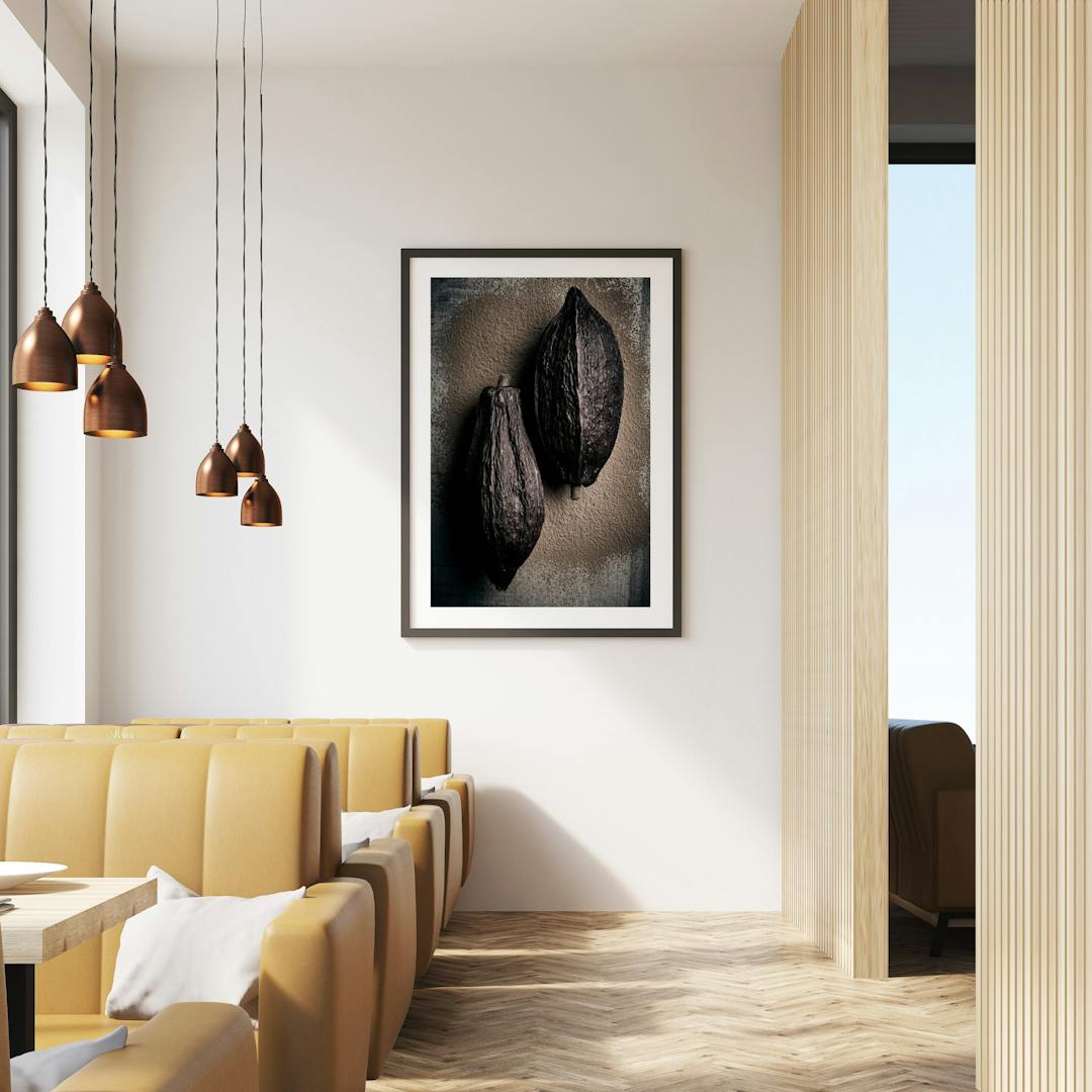 Cafe with framed poster