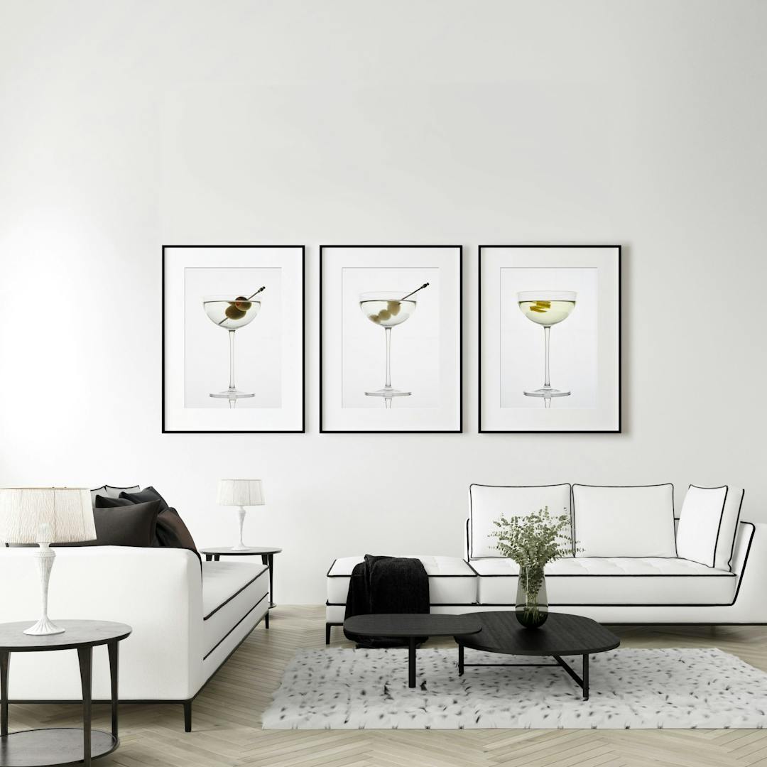 Mock up poster frame in home interior background, Modern style l