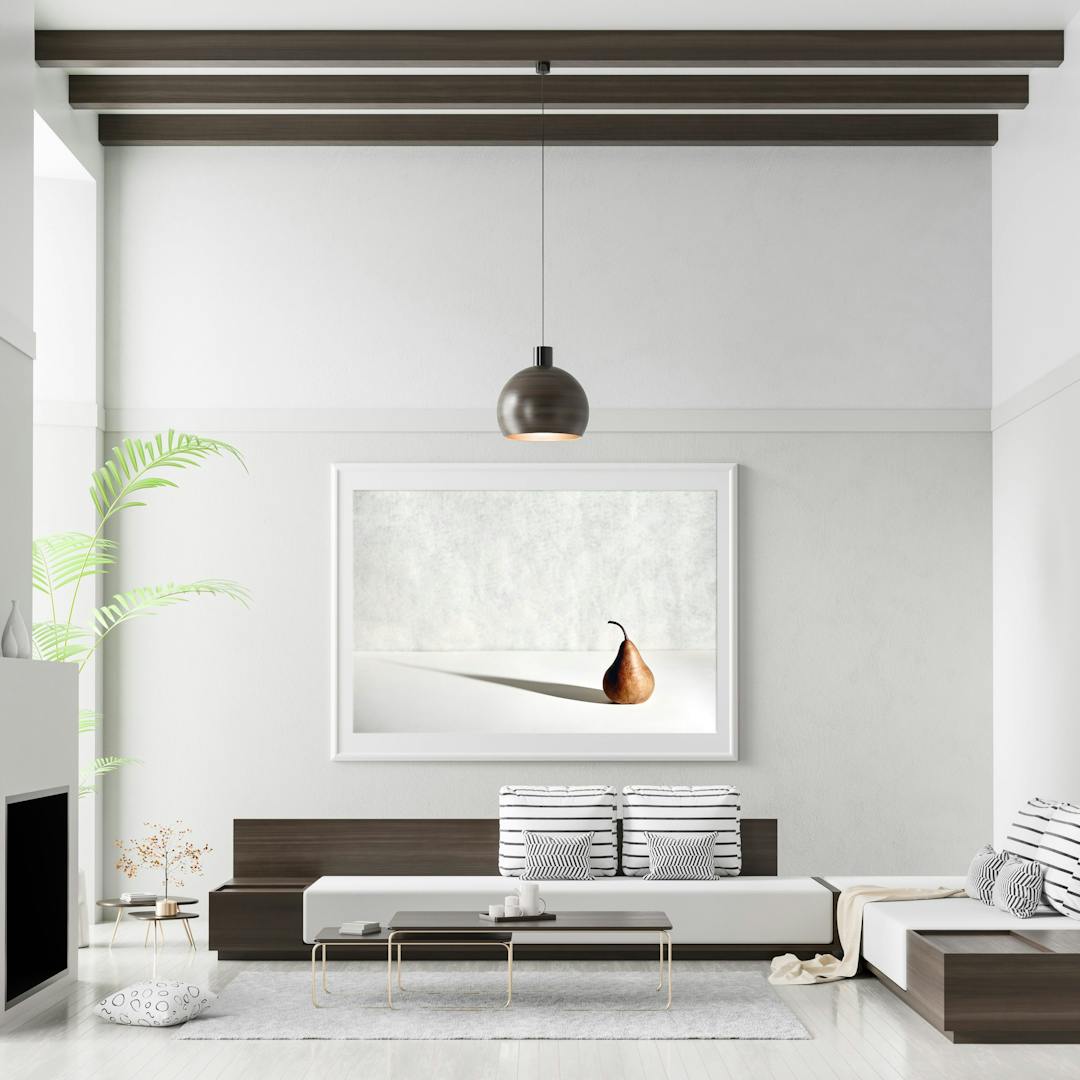 Mock up poster frame in scandinavian style interior. Minimalist